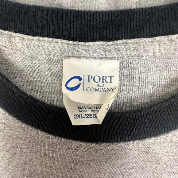 Vintage Ride Hard Power Sports Grey & Black Two-toned Big Logo Print T-shirt XXL - Picture 3 of 6